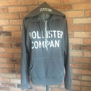 Hollister Gray Half-Zip Hoodie